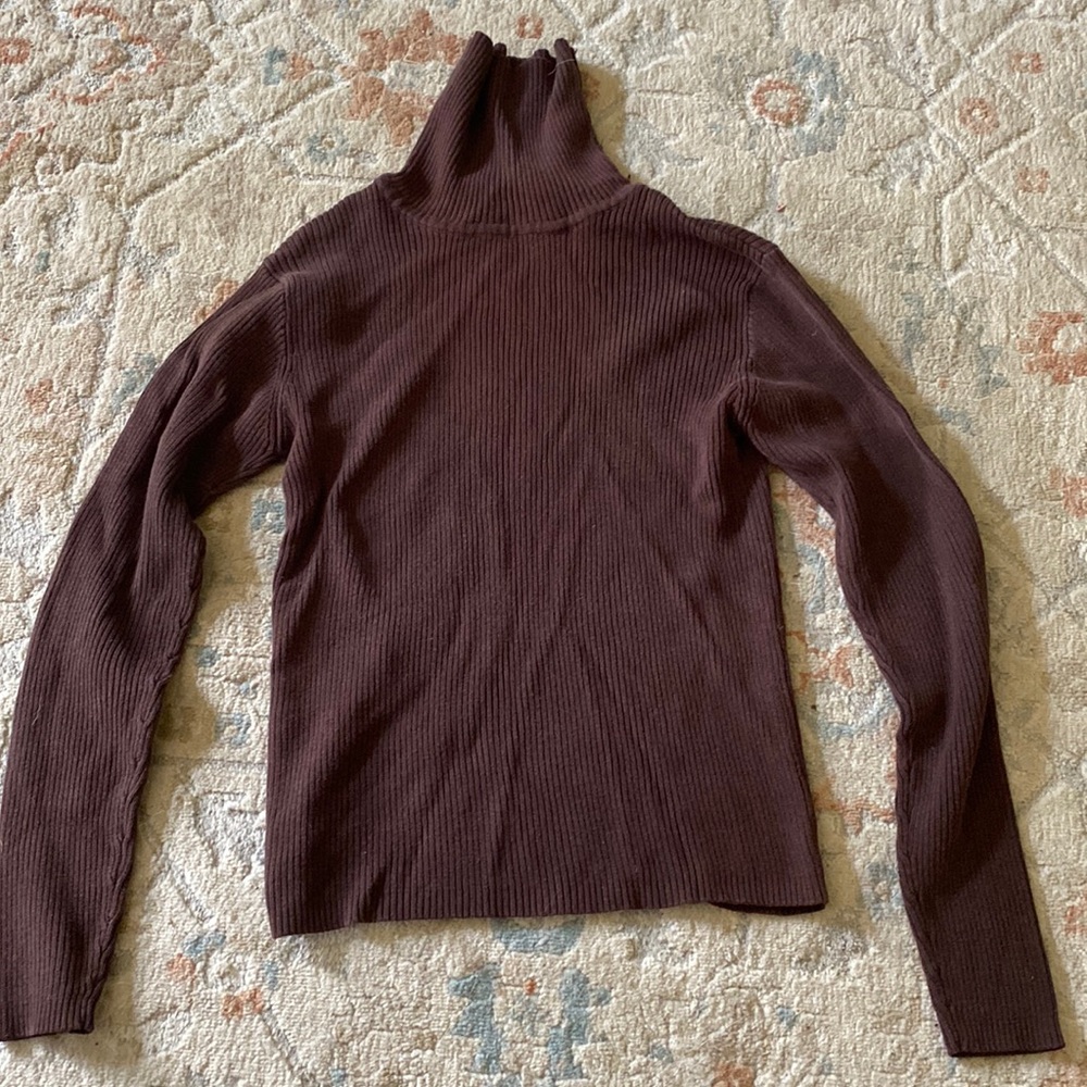 Brown Ribbed turtleneck